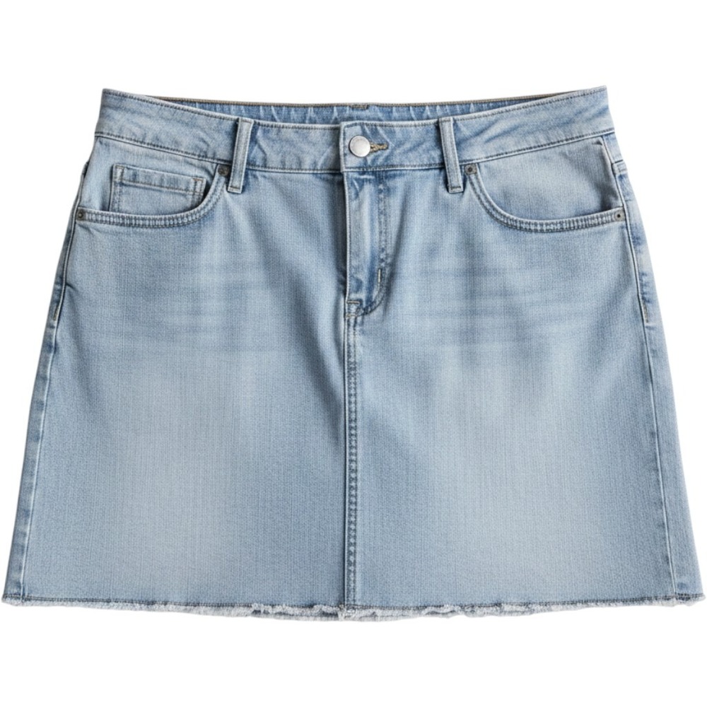 Tommy Bahama Boracay Indigo Light Wash Raw Hem Denim Skirt Womens Size 14